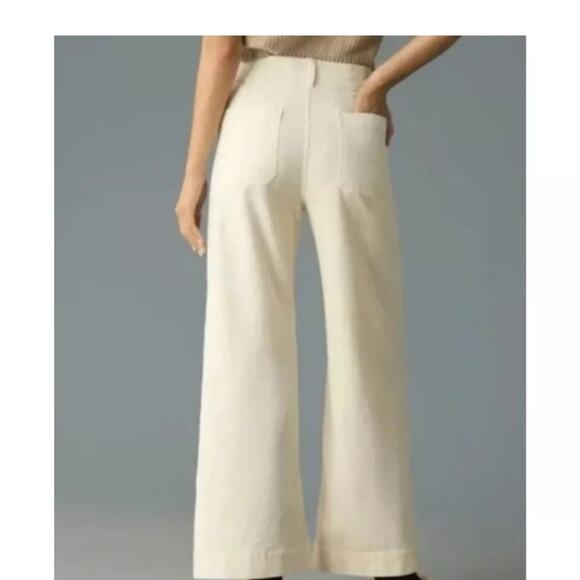 Anthropologie Maeve The Colette Corduroy Wid Leg Crop Pants Women's Size 28 - Picture 2 of 8